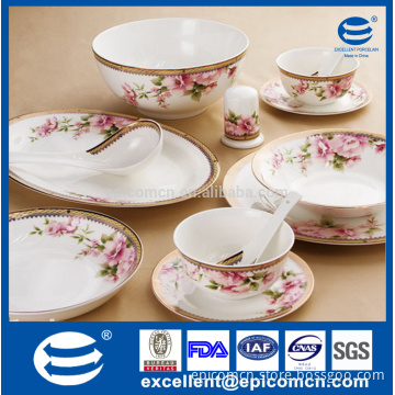 Turkey market brand names of dinner set, new bone China round dinner set wholesale